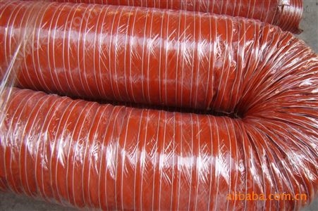 桔红色耐高温矽胶通风管