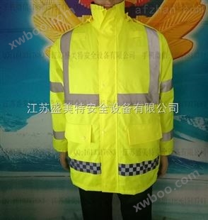 交巡警POLICE道路环卫安保反光执勤冲锋雨衣